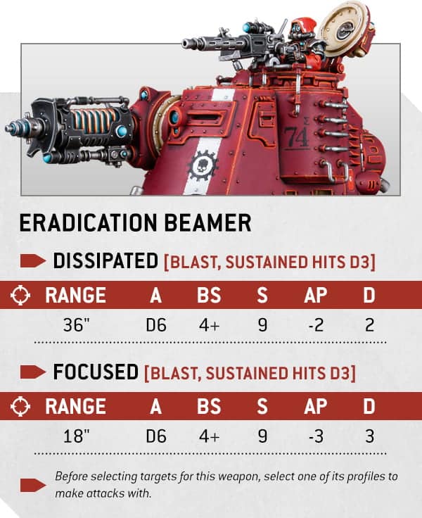 Warhammer 40k Adeptus Mechanicus Faction Focus Onager Dunecrawler weapon parameters